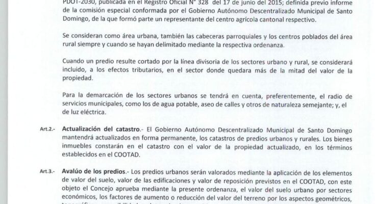 Consulta impuesto predial santo domingo los tsachilas ecuador