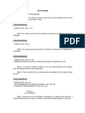 Ley notarial 2021 ecuador vigente y actualizada pdf